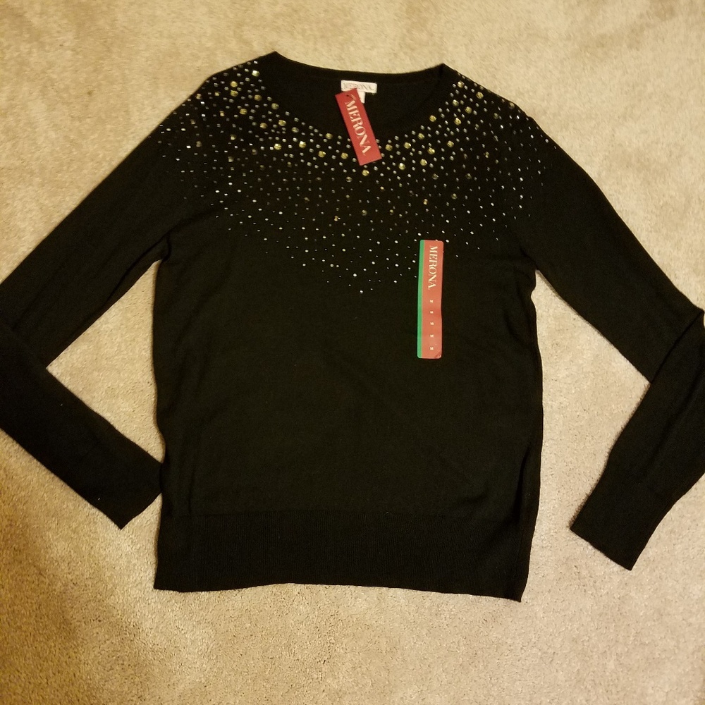 Black Jeweled Sweater